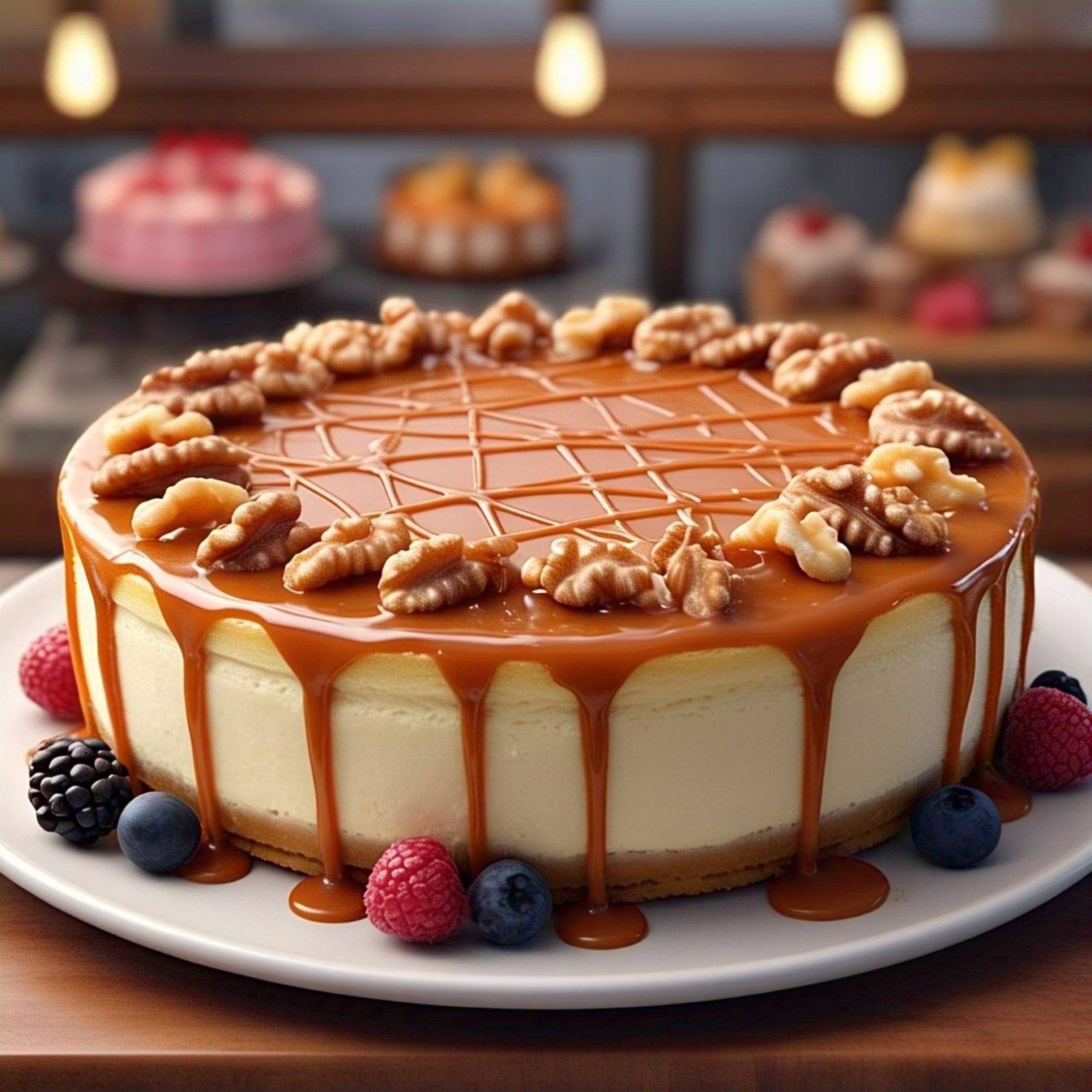 Andy Anand Sugar-Free Caramel Walnut Cake (9-inch, 2 lbs) | Keto & Diabetic-Friendly | SoCal Bakery